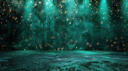 Obraz premium Abstract Green Background With Glowing Lights