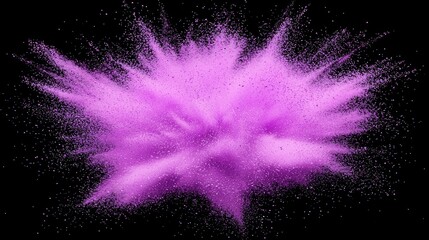 vivid explosion of purple particles emanates outward against a dark backdrop, showcasing intense...