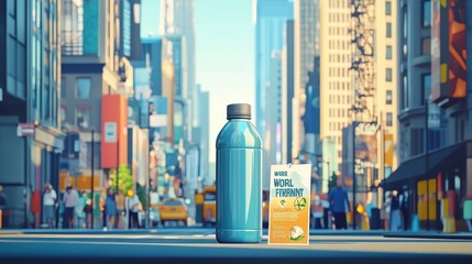 Vibrant Urban Streetscape with World Famous Beverage