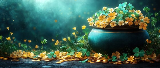 Vibrant Colorful Illustrations of Shamrocks and Leprechauns for St. Patrick's Day Celebrations