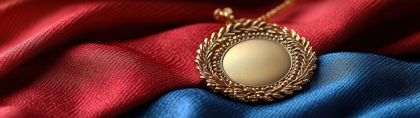 Fototapeta premium Vivid Award Ribbon in Rich Colors for Celebrations, Achievements, and Recognition Events