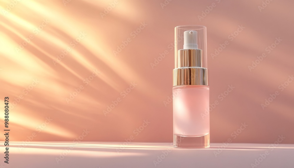 Wall mural Beauty Product on Peach Background.