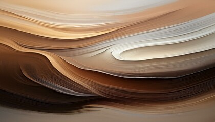 Set of horizontal brush strokes in different shades of brown, texture and abstract white 