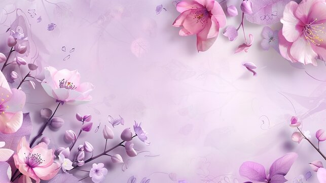  A simple yet charming light purple background decoration. The light purple hue is soft and soothing, creating an inviting atmosphere. The decoration might include delicate patterns or textures that a