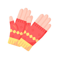 Obraz premium Mittens icon. mittens, gloves, accessory, warm, season, winter, wool, knit, cold, fashion. Vector icon illustration