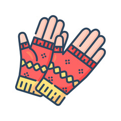 Mittens icon. mittens, gloves, accessory, warm, season, winter, wool, knit, cold, fashion. Vector icon illustration