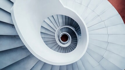 Fototapeta premium White Spiral Staircase - Architectural Design