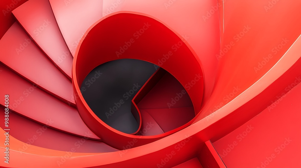 Canvas Prints Abstract Red Spiral Staircase