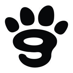 number 9 paw pet logo template