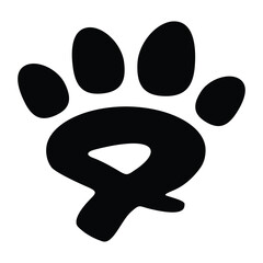number 4 paw pet logo template