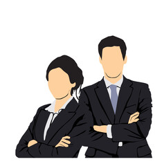 business people half isolated business pair profile