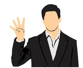 business people half isolated on white