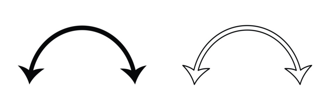 Transparent PNG available
Dual semi circle arrow. Vector illustration. Semicircular curved thin long double ended arrow. Dual sided arrow Vector eps 10.