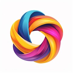 Obraz premium Colorful circle logo isolated on white background. AI logo design