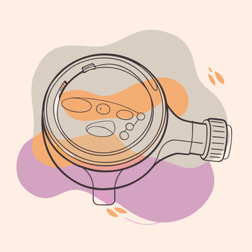 recommend clip art: Water meter vector line art 