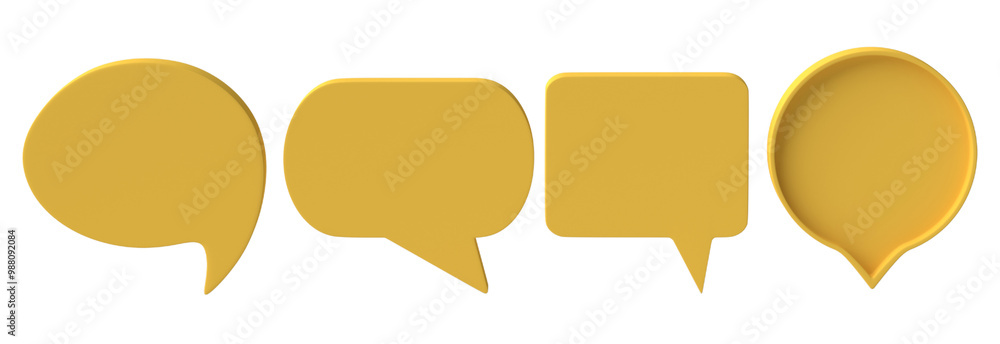 Aufkleber bubble talk or comment sign symbol isolated on transparent background. 3d render.