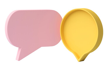 bubble talk or comment sign symbol isolated on transparent background. 3D render.