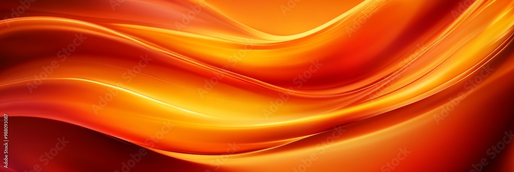 Poster abstract orange curve background with flowing lines, symbolizing energy, motion, dynamism, warmth an