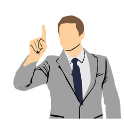 businessman half isolated on white