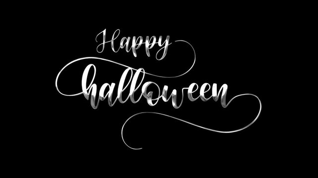 Happy Halloween Text Animation on Silver Color. Great for Happy Halloween Celebrations, for banner, social media feed wallpaper stories.