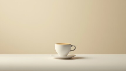 Minimalist Coffee Cup on a Neutral Background