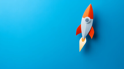 Origami rocket launching into the future exploration