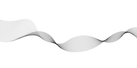 Abstract Gray wavy business and banner curve line background. Digital future technology concept. Line art striped graphic template, banner background. Vector illustration.