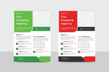 a bundle of 2 templates of a4 flyer template, modern flyer template, marketing, business proposal, promotion, advertise, publication, editable vector template design, high demand flyer