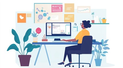 A virtual consultation for a chronic disease management program, where the patient and healthcare provider discuss ongoing treatment and monitoring.