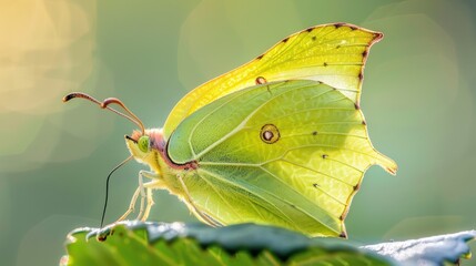 Close-up of a Lemon Butterfly