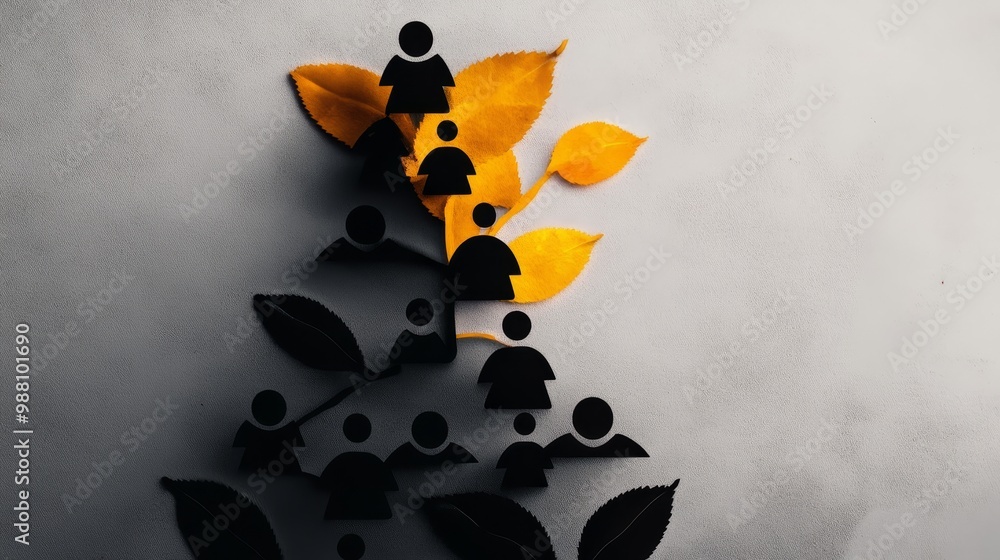 Poster company hierarchy growth and structure, visualized by a tree, illustrating the growth and structure 
