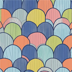 Seamless pastel geometric pattern with colorful shapes. Perfect for contemporary designs, fabric prints, and interior decor.