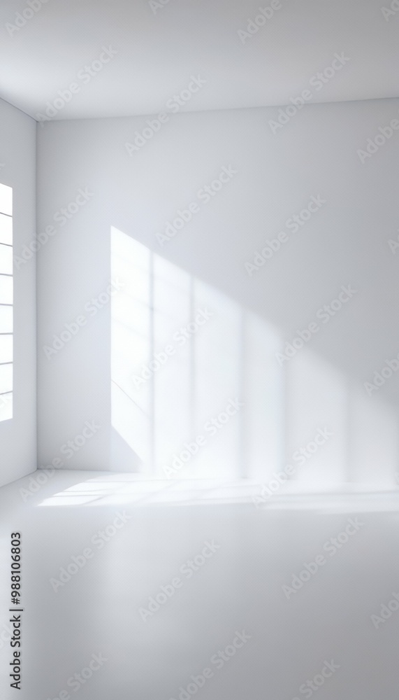 Poster blurred abstract studio product display backdrop window room white background empty shadows product 