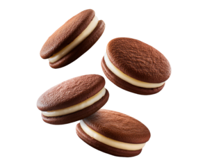 Alfajores, Traditional Argentinian cookies on transparent background