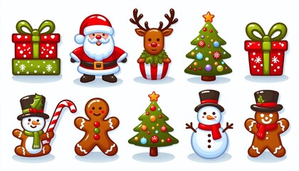 Christmas Icons set Collection: Festive Decorations and Holiday Cheer