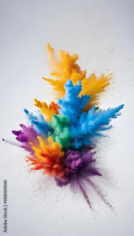 Poster black image abstract colored background colored olated background white background olate powder expl