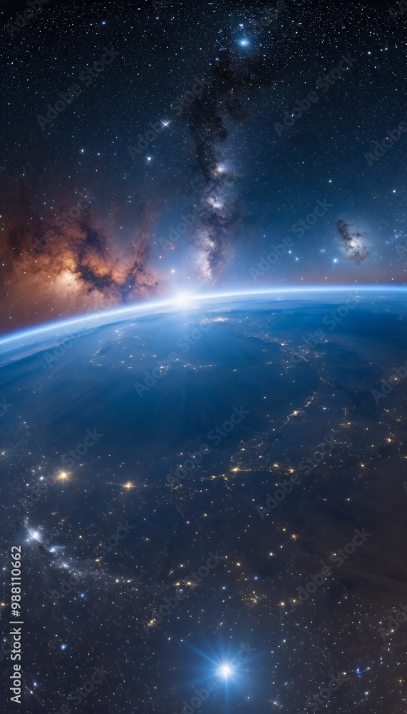 Wall mural hdri spherical 360 nebula space 3d projection illustration background panorama space degree panorama