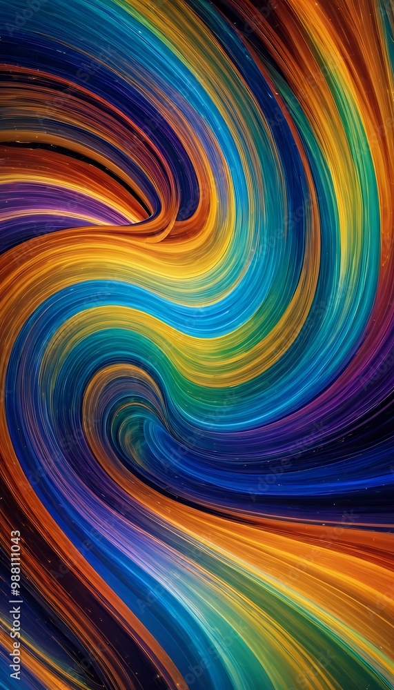 Poster vortex innovation realm colors endless symbolizing shapes swirling abstract transformation panorama 