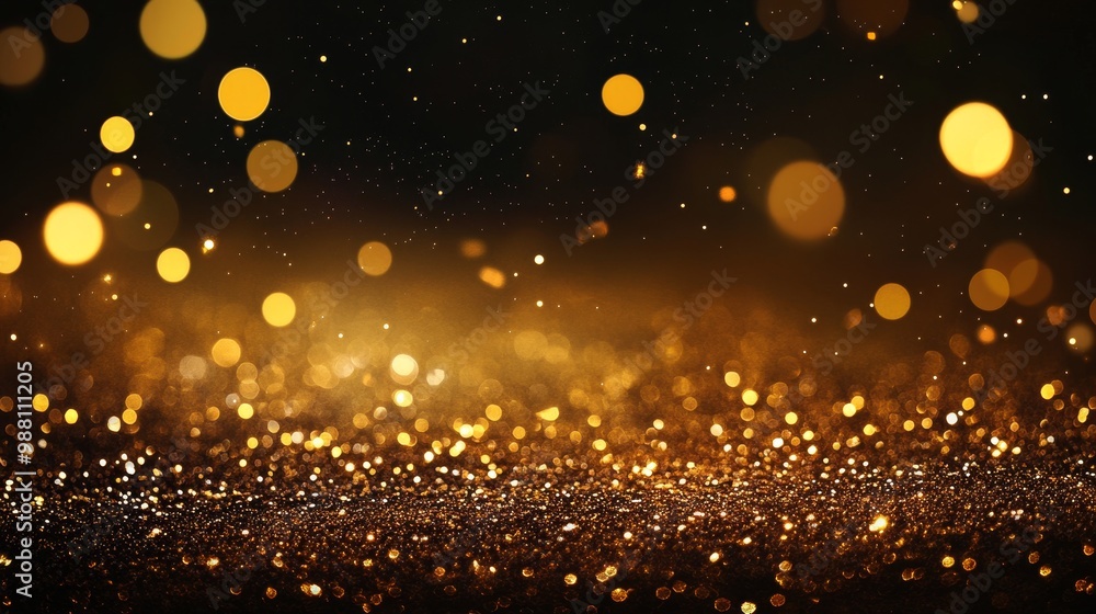 Poster golden glitter sparkle background, a dazzling and luxurious abstract image perfect for adding a touc