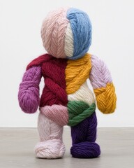 Colorful knitted sculpture