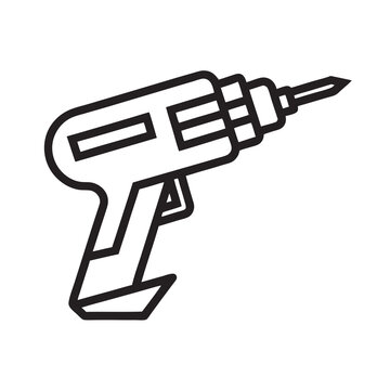 recommend clip art: Electric drill line art vector illustration
