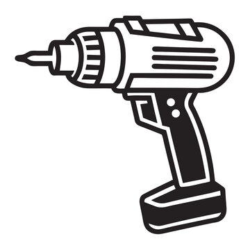 recommend clip art: Electric drill line art vector illustration