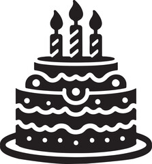 Birthday Cake Silhouette, Silhouette Birthday cake eps