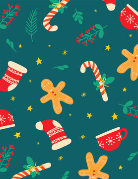 Festive Christmas assets illustration, featuring minimalist holiday elements perfect for seasonal projects, greeting cards, and decorations. Available as EPS files for scalable, customizable use.