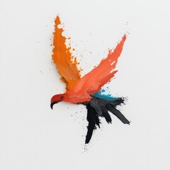 Vibrant abstract bird painting