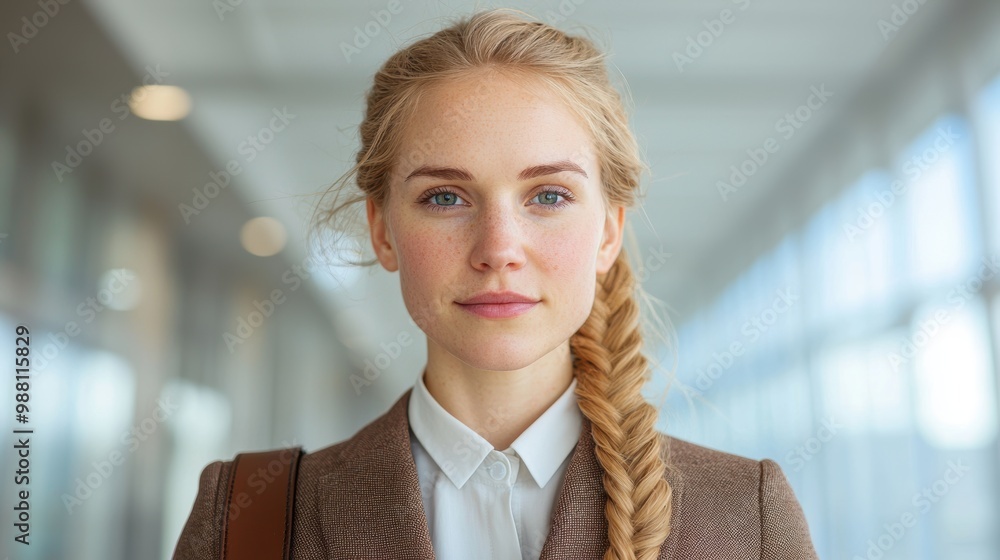 Canvas Prints Portrait of a young woman with braided hair