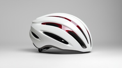 Fototapeta premium modern white and red bicycle helmet