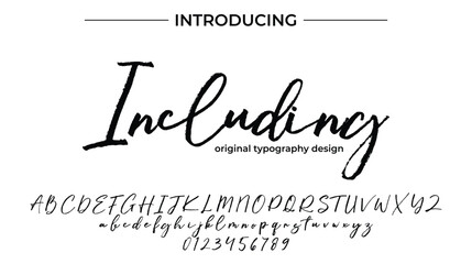 Including Font Stylish brush painted an uppercase vector letters, alphabet, typeface