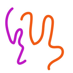 Orange purple squiggly lines abstract vectors