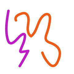 Orange purple squiggly lines abstract vectors